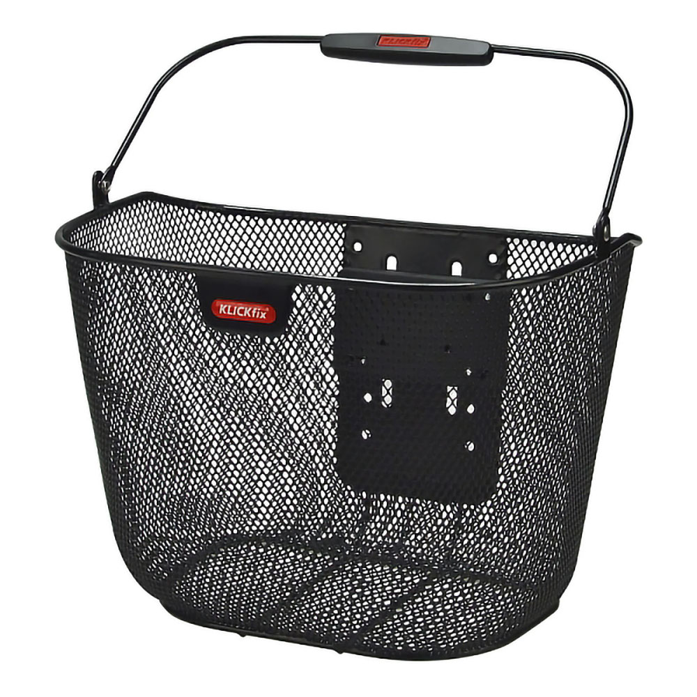 KlickFix Panier UNI PLUS 18L noir, avant, avec fixation, sans support E