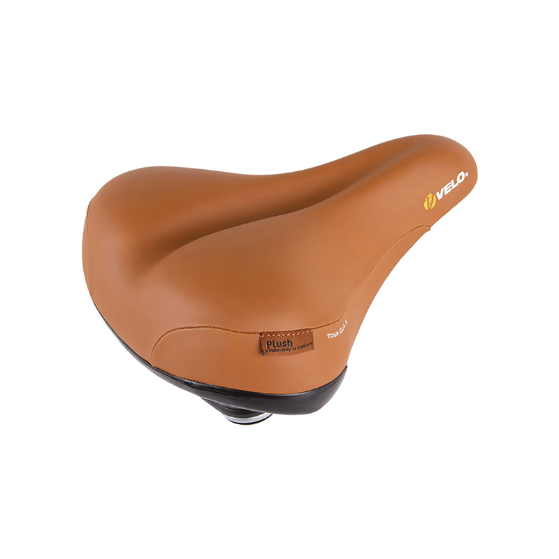 VeloPlush Selle confort Velo Tour ELA X unisexe – brun similicuir